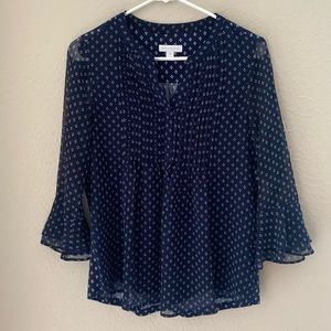 Charter Club Blue V Neck Top Sz Med Petite
